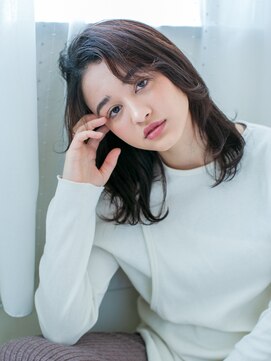 シュシュ(chouchou) 大人かわいいxアッシュブラウン 斜めバング