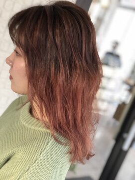 テラスヘア 新潟駅南(TERRACE hair) バレイヤージュ☆ピンクベージュ