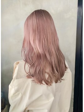 シェーン 仙台駅広瀬通店(schon) 【schon】ピンク×ミルクティー×前髪×イヤリングカラー