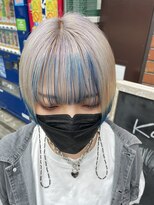 ヘアアトリエコモノ(hair l'atelier KoMoNo) 【2bleach】【原宿系】ホワイトカラー×ペールブルー