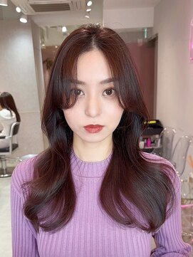 シーシンジュク 新宿南口(Sea shinjuku) 韓国前髪×ショコラアッシュ【韓国ヘア/ふんわりカール/髪質改善