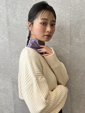 アース 三軒茶屋店(HAIR&MAKE EARTH) 三軒茶屋_レディース_ヘアアレンジ_ヘアセット_セミロング__小顔