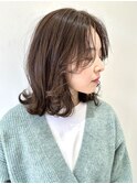 【FOLK】赤みなし透明感グレージュ☆似合わせ外ハネミディアム♪
