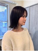【顔まわりレイヤー外はねボブ】 stylist 堀田