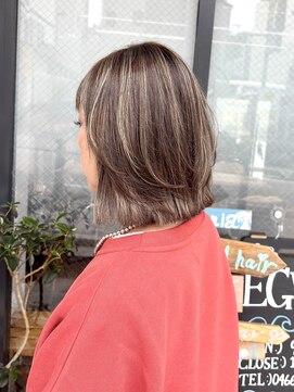 エガオ 藤沢店(EGAO) 【レイヤーボブ×自然に溶け込むハイライト】