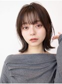 20代30代大人かわいい／斜めバング/シルキーベージュ/小顔／前髪