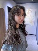 ドライパーマゆるめパーマウルフパーマミディアムパーマ銀座暗髪