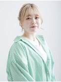 #お団子ヘアアレンジ #ハイトーンカラー　#エンドカラー