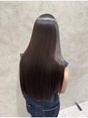 髪質改善ストレート 巻ける縮毛矯正 黒髪ロング レイヤー