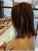コントラストハイライト[大人かわいい/白髪ぼかし/こなれミディ]