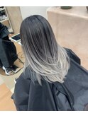 ホワイトグレージュバレイヤージュ