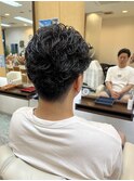 バックパーマスタイル刈り上げメンズカットかきあげスタイル