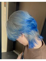 エトワール(ETOILE)&nbsp;シルバー×ブルー/エンドカラー/ブリーチ/ハイトーン/メンズ