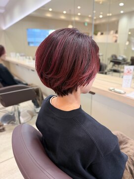 シュク 高円寺(SYUK) ハイライト/レッド/ショート/カシス【SYUK高円寺】kanna