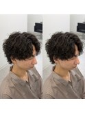 ツイストスパイラルパーマセンターパートウルフ