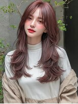 サロンドアイ(salon de i)&nbsp;ナチュラルウェーブロング × ピンクブラウン