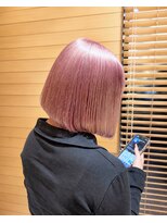 オーガニックエコ 川越(organic+eco)&nbsp;ブリーチありくすみピンク×透け感ボブ/大人可愛い