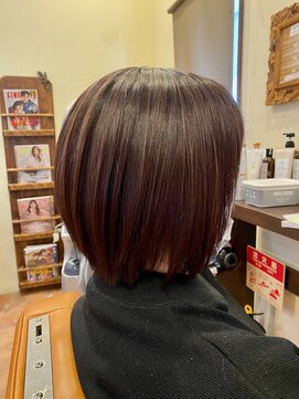 ヘアーリゾート トリップ(Hair Resort Trip) 髪質改善ひし形ボブ/オレンジブラウン