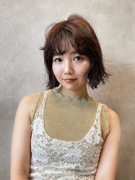 メゾンドイギー(MAISON de IGGY) しっかりカールでベビーバング風◎ショコラベージュが可愛いボブ