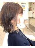 グレーベージュ×ハイトーンベージュインナーカラー20代30代