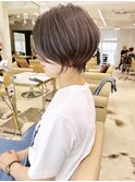 大人可愛い前髪ありのひし形マッシュショートパーマ20代30代