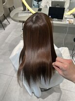 ロンドメリア 天神大名店(Lond Melia)&nbsp;★グレージュカラー斜めバングデザインカラーシルキー ベージュ