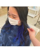 ヘアメイク アージュ 大野城 下大利店(HAIR MAKE age) インナーブルー×ゆるふわ巻き　20代30代40代