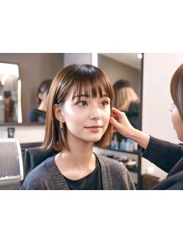 【顔周りカット+顔周りやわらか縮毛矯正\5500】約3か月に一度の顔周り縮毛で、簡単に可愛さ持続♪