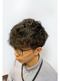 20代30代ツーブロック重めマッシュパーマスタイル