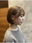 まるみがかわいいボブ×20代ライトベージュ