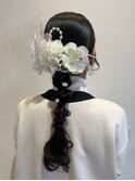 お呼ばれパーティーヘアアレンジ 結婚式/華やか編みおろし#3