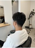 メンズショートツーブロアップバングビジネスカジュアルフェード
