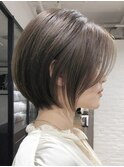 表参道白髪ぼかしハイライトミディアムボブショートボブ40代50代
