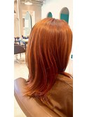 20代_30代_ミディアムレイヤー_オレンジ_カッパー_髪質改善