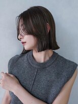 アイティーバイアルバム 藤沢店(IT by ALBUM)&nbsp;おくれ毛韓国ヘア暗めカラーボブ前髪カット_F30572