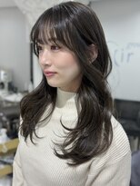 エアー 青山(AIR) 透明感ブリーチなしアッシュカラー韓国風艶オリーブカラー