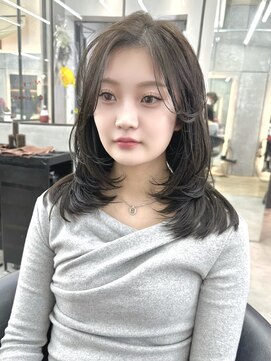 ロンドシエル 横浜(Lond ciel) オリーブグレー/レイヤーカット/黒髪/マロンベージュ/横浜