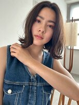 キース ヘアアンドメイク 恵比寿(kith. hair&make)&nbsp;透明感/アンニュイミディアム/ココアベージュ/顔まわりカット