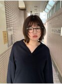 外ハネくびれボブ×顔まわりレイヤー