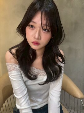 レーヴバイロンド 仙台(Reve by Lond) レイヤーカットダークパープル髪質改善縮毛矯正顔周り前髪仙台
