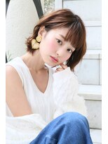 ロエナ(ROENA) 20代30代40代50代小顔カット黒髪ワンレンボブルフネビージュ前髪