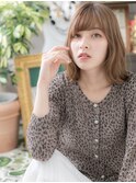外国人風ニュアンスカラー外ハネミディアムc5戸頭20代30代40代
