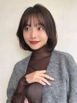 大人可愛い20代30代40代聖子ちゃんボブ×ダークモカブラウン