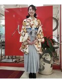 卒業式袴着付けとヘアセットです