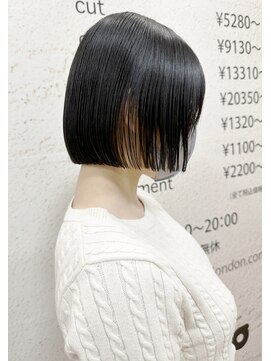 モリオ フロム ロンドン サッポロファクトリー店(morio FROM LONDON) 【morio札幌】札幌ボブ　大人かわいい黒髪ぱつっとショートボブ