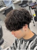緩めツイスパ縦落ち波巻きスパイラルパーマメンズパーマ