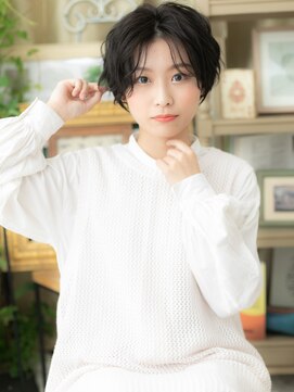 カバーヘア ブリス 大宮西口(COVER HAIR bliss) 黒髪セミウェットくせ毛風ショートウルフh3大宮20代30代40代