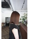 ブラウンカラー　ボブ　ミディアム　ノースタイリングヘアー