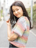 柔らかいオリーブカラー×ツヤ感ウェーブヘアは最強！