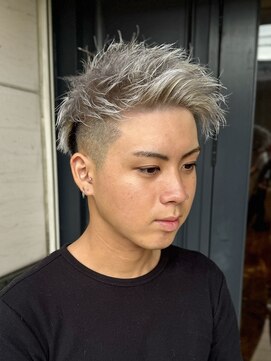 エクファフォーメン(EX-FA FOR MEN) ベリーショート/ダークアッシュ/ニュアンスパーマ/韓国マッシュ